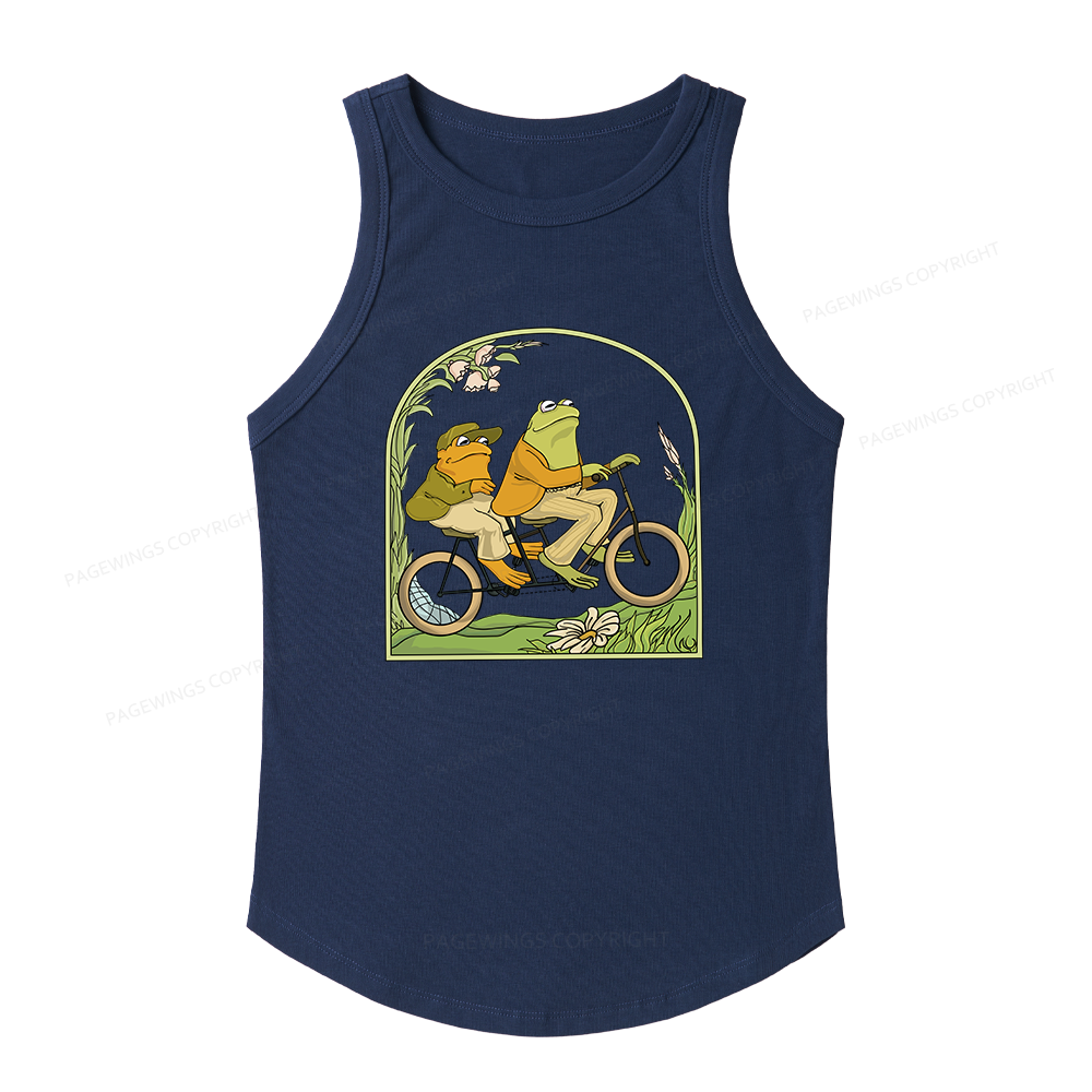 Pagewings Slim Fit Frog And Toad Book Women's Fitted Tank Top