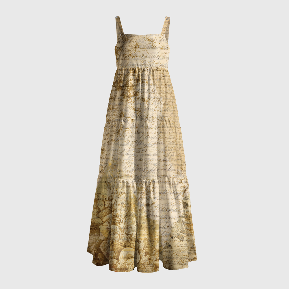 Pagewings Vintage Script Library Maxi Dress