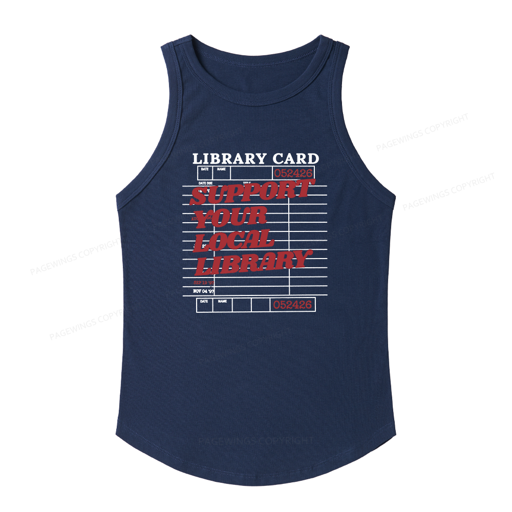 Pagewings Slim Fit Support your Local Library Women's Fitted Tank Top