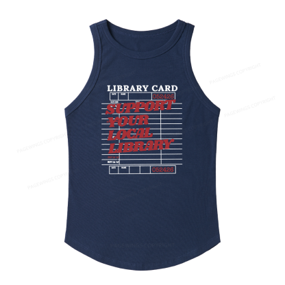 Pagewings Slim Fit Support your Local Library Women's Fitted Tank Top