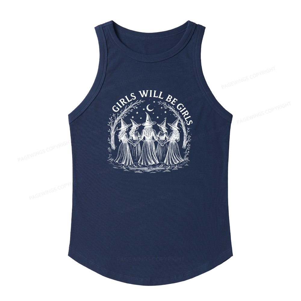 Pagewings Slim Fit Girls Will Be Girls Women's Fitted Tank Top