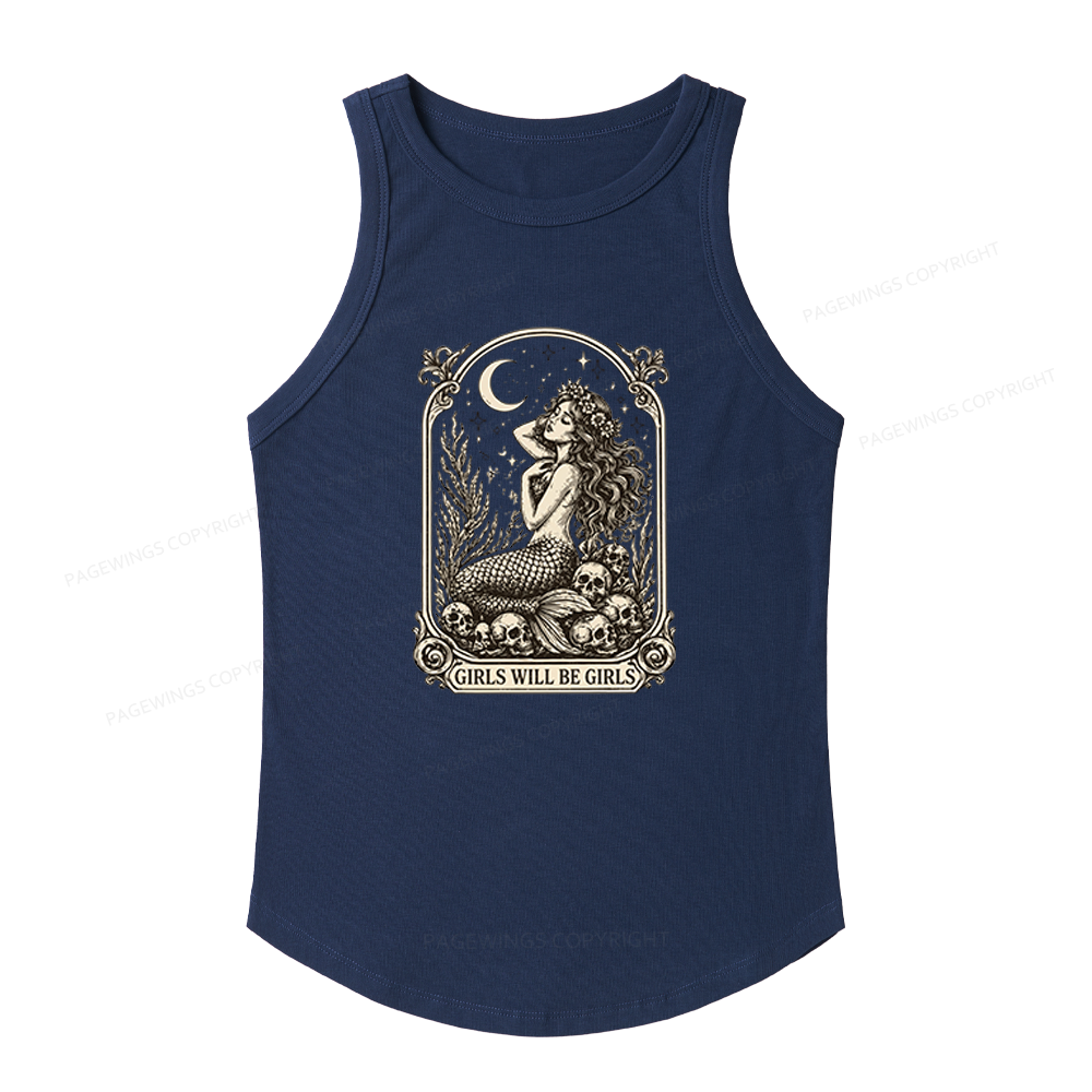 Pagewings Slim Fit Girls Will Be Girls Women's Fitted Tank Top