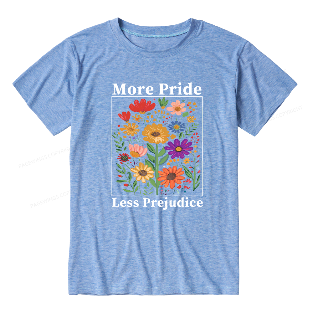 Pagewings Soft More Pride Less Prejudice Unisex Heather T-Shirt