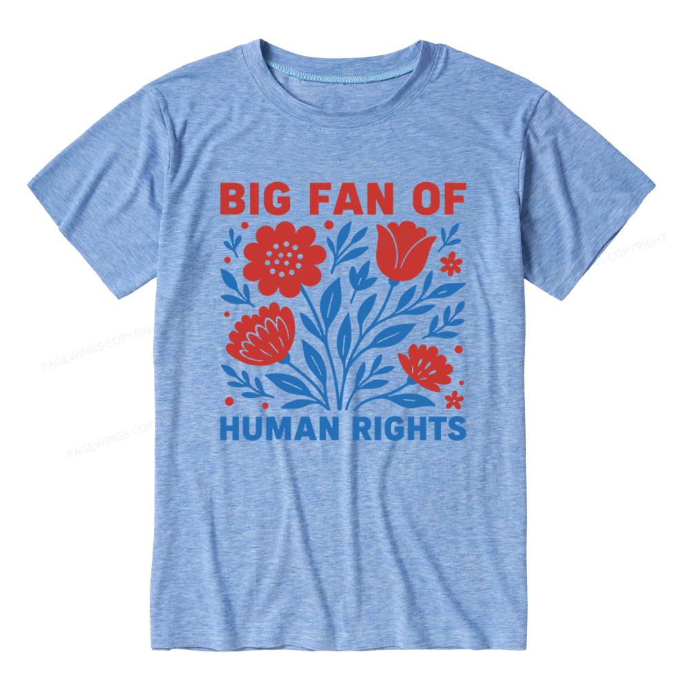 Pagewings Soft Big Fan Of Human Rights Unisex Heather T-Shirt