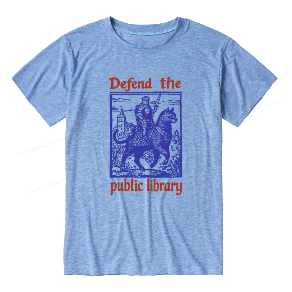 Pagewings Soft Defend the Public Library Unisex Heather T-Shirt