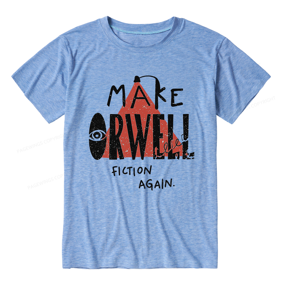 Pagewings Soft Make Orwell Fiction Again Unisex Heather T-Shirt