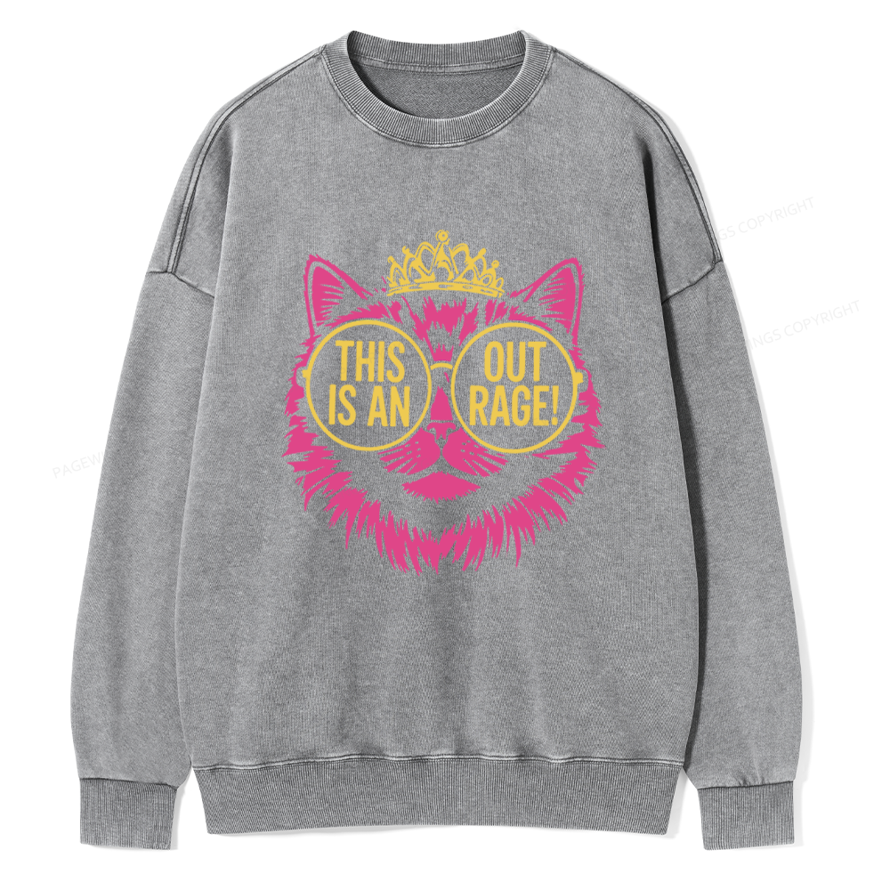 Pagewings This is an Outrage Unisex Washed Sweatshirt