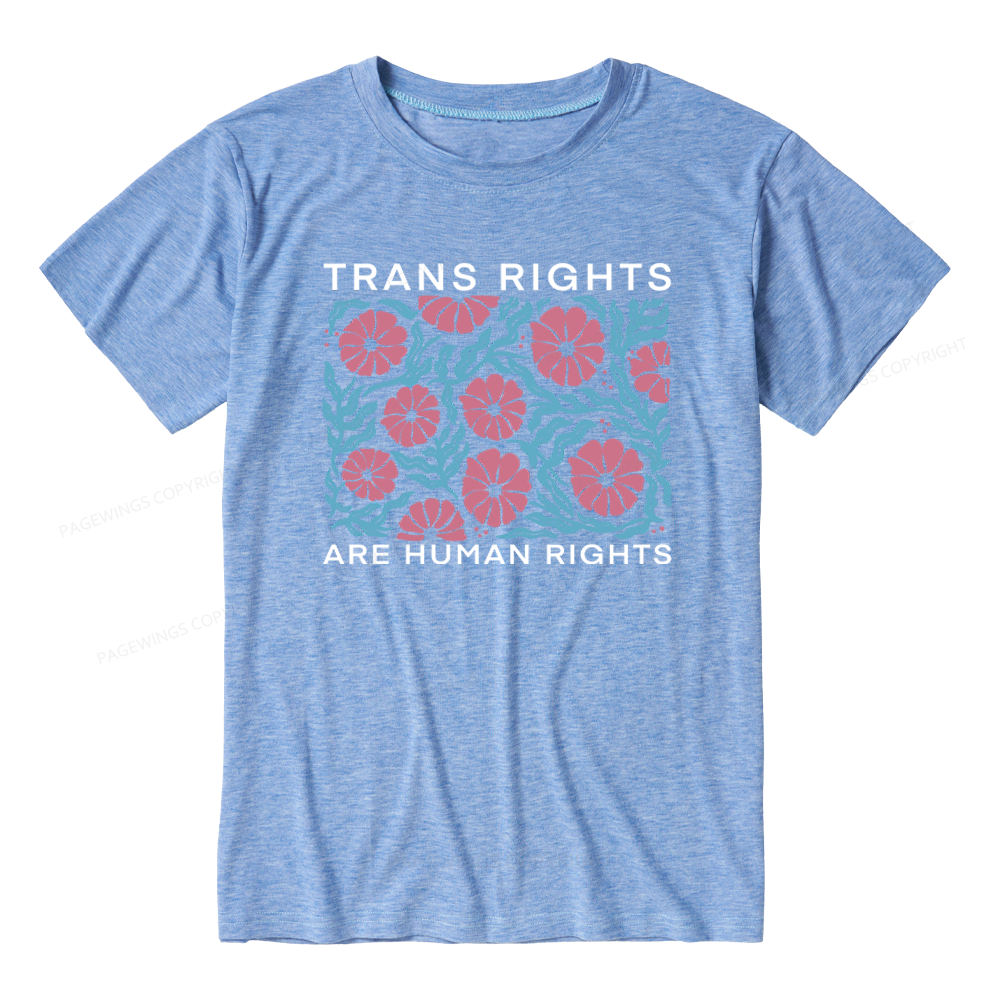 Pagewings Soft Trans Rights Are Human Rights Unisex Heather T-Shirt