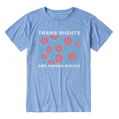 Pagewings Soft Trans Rights Are Human Rights Unisex Heather T-Shirt
