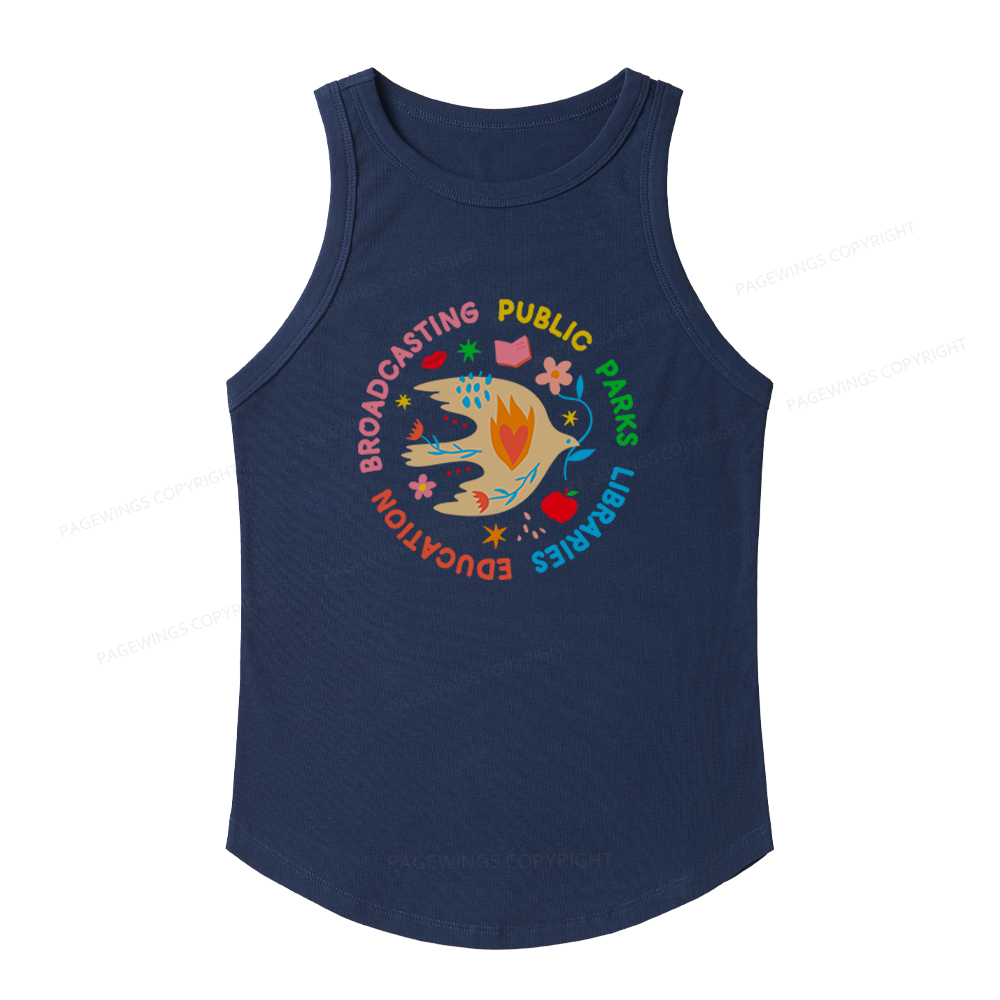 Pagewings Slim Fit Public Libraries Women's Fitted Tank Top