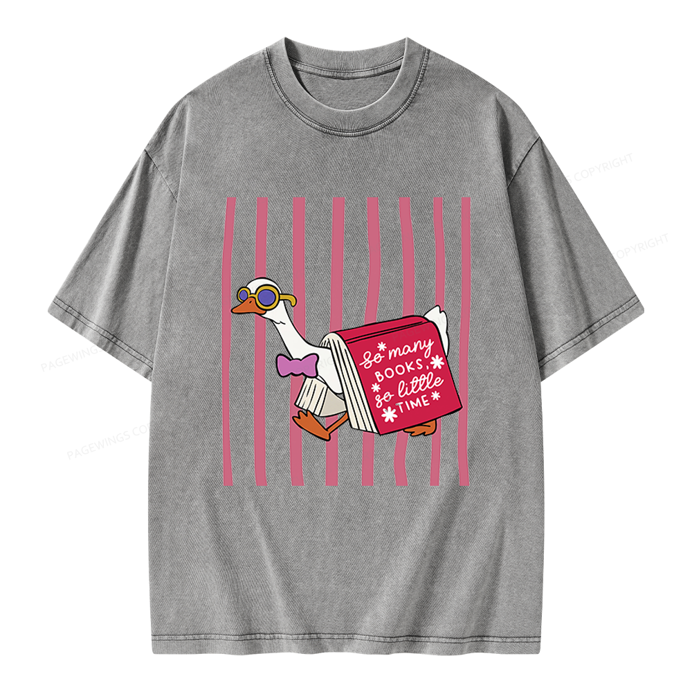 Pagewings So Many Books Unisex Washed T-shirt