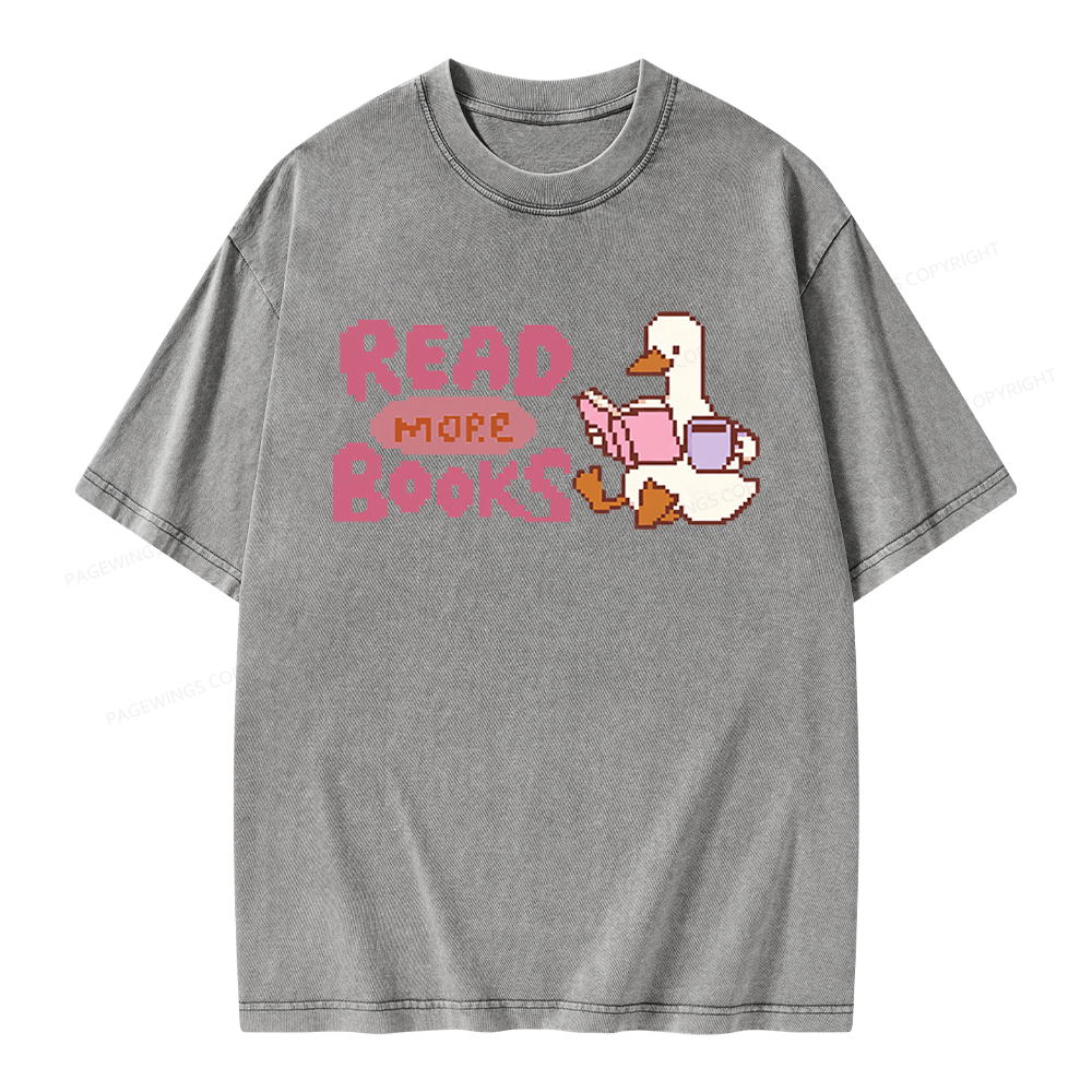 Pagewings Read More Books Unisex Washed T-shirt