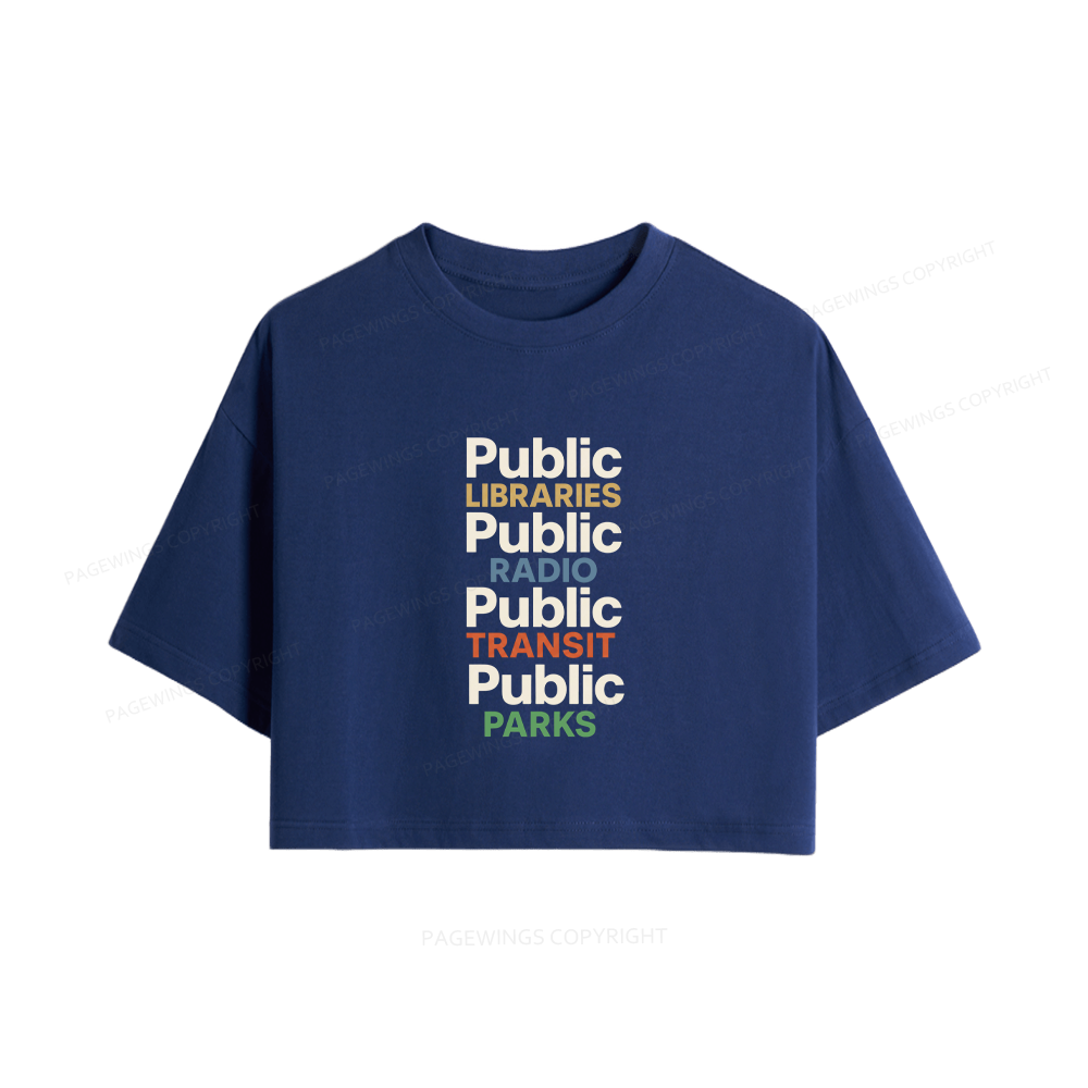 Pagewings Public Libraries Women Crop Tops