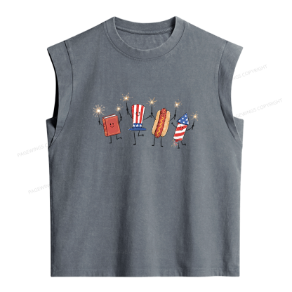 Pagewings Funny Sumer 250th Women's Washed Tank Top