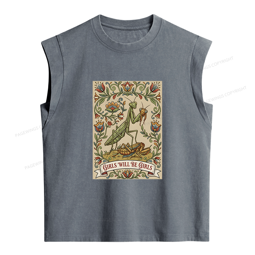 Pagewings Girls Will Be Girls Women's Washed Tank Top