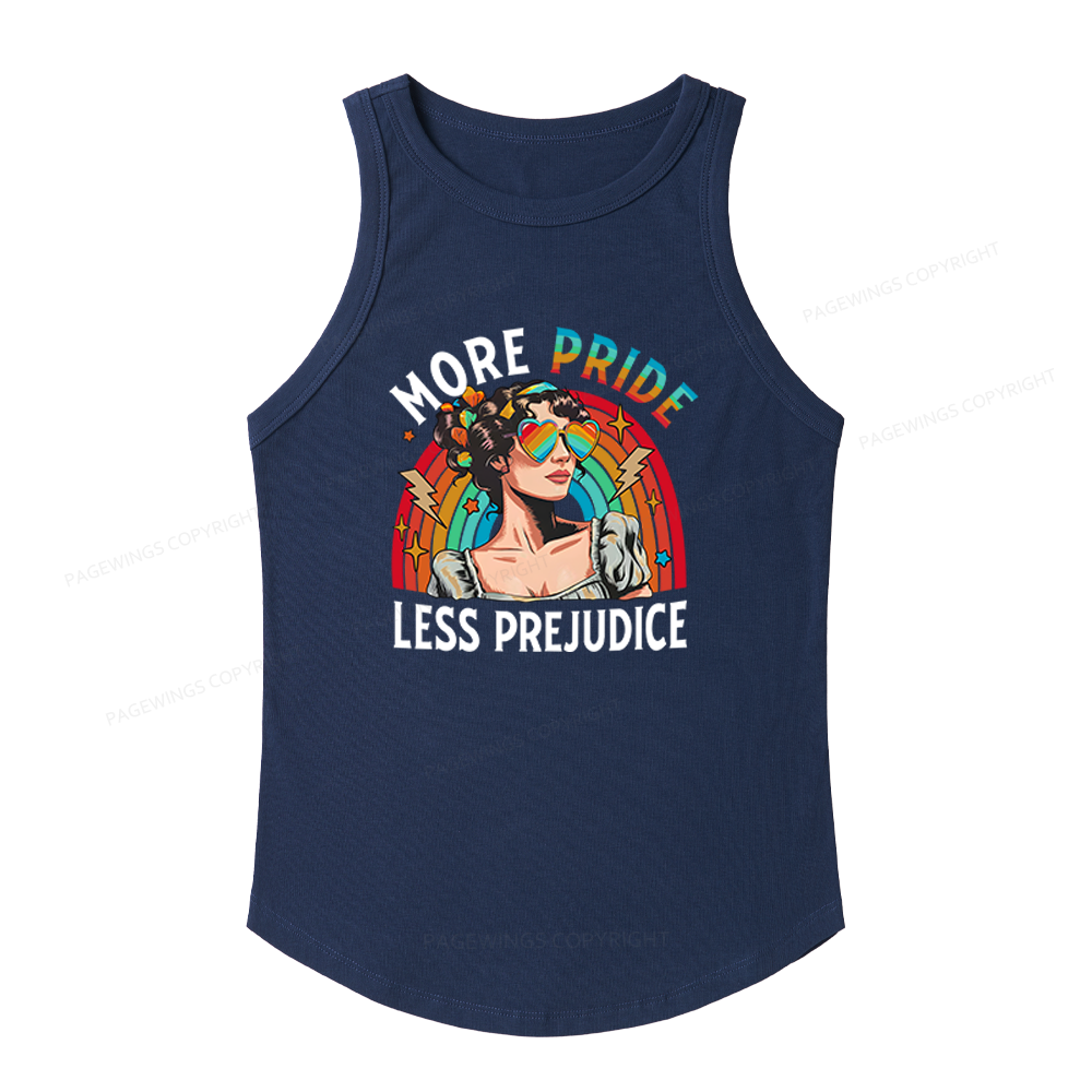 Pagewings Slim Fit More Pride Less Prejudice Women's Fitted Tank Top