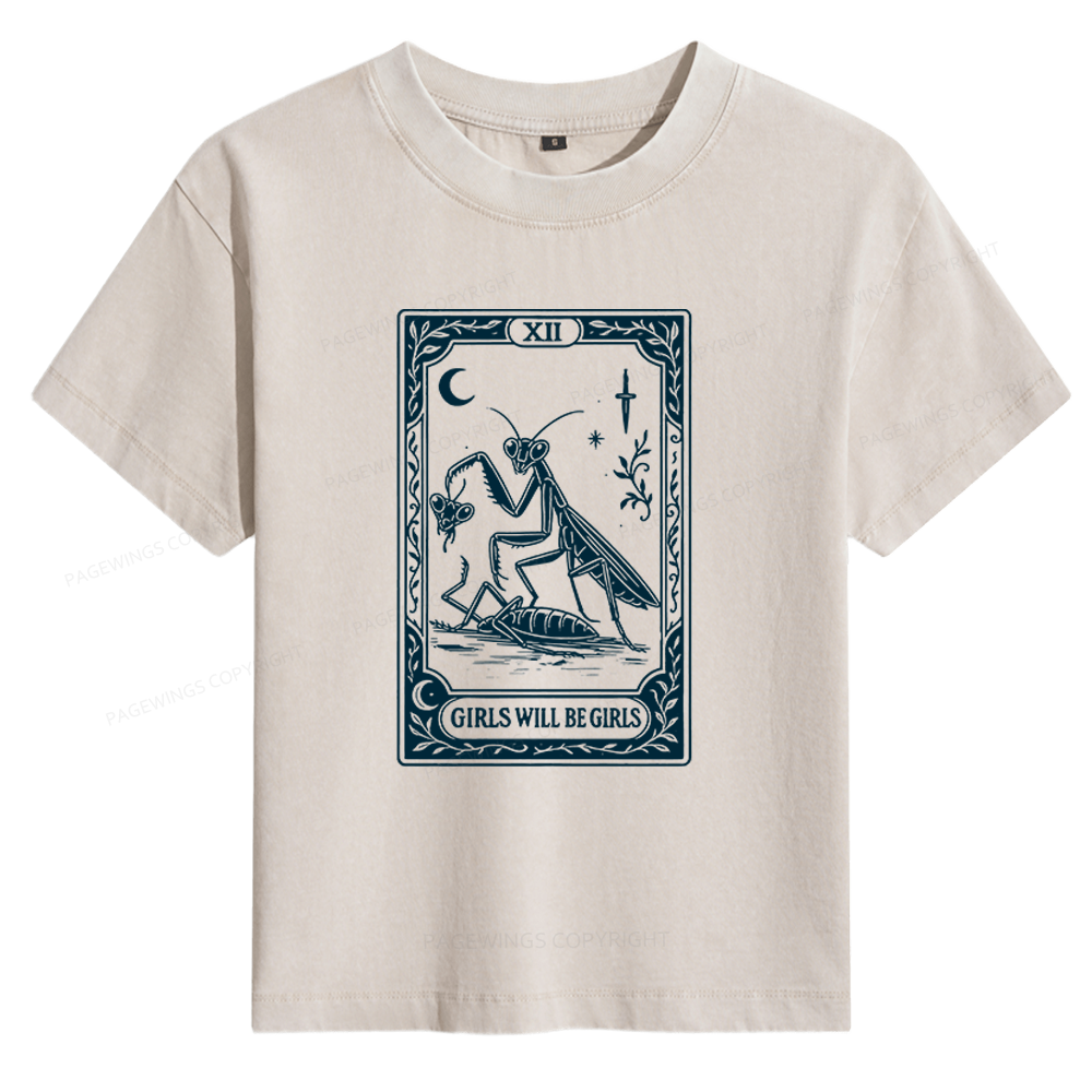 Pagewings Girls Will Be Girls Women's Washed T-shirt