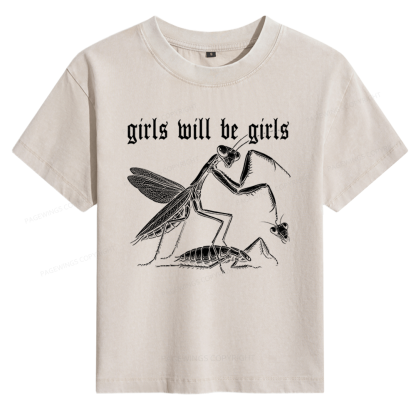 Pagewings Girls Will Be Girls Women's Washed T-shirt