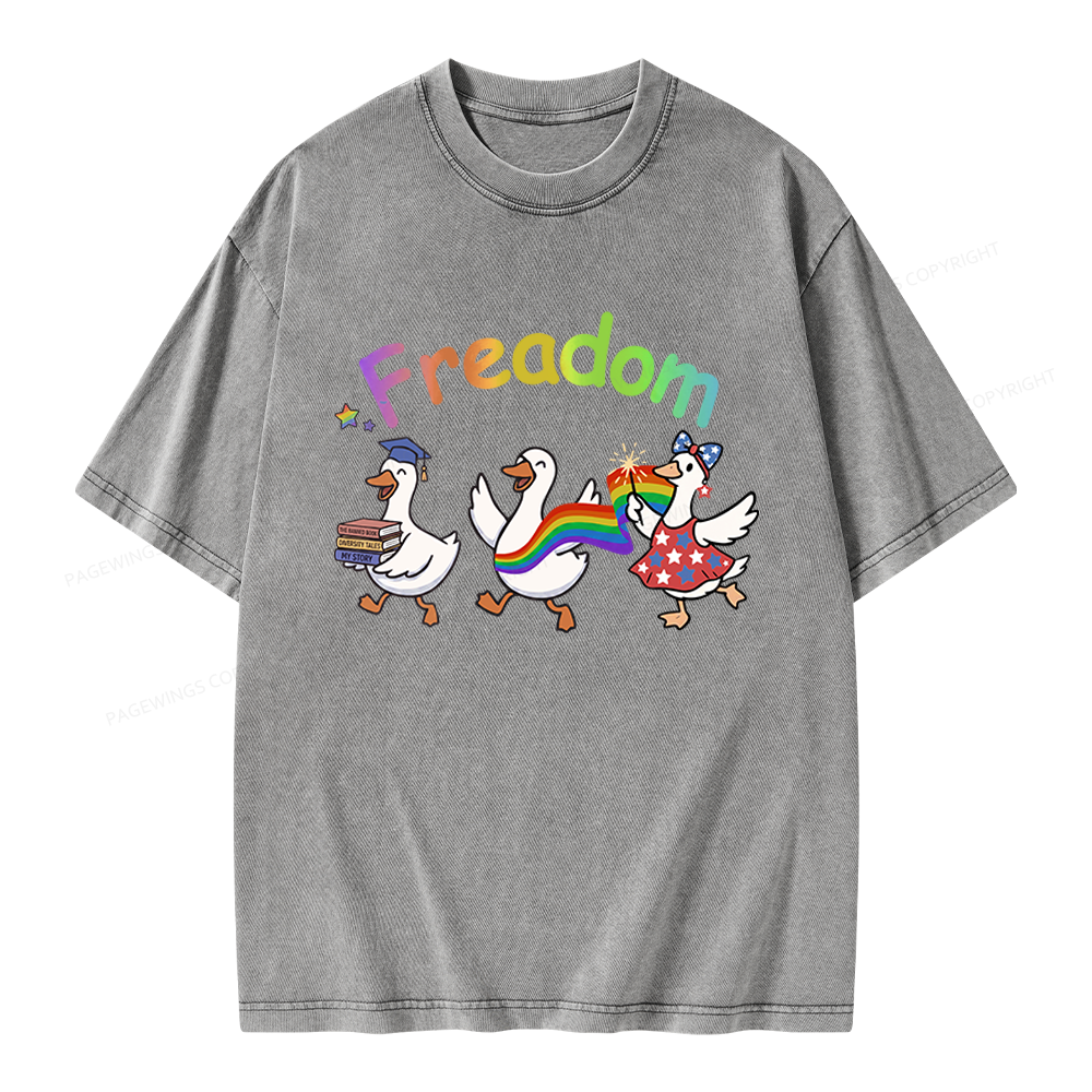 Pagewings Freadom Unisex Washed T-shirt