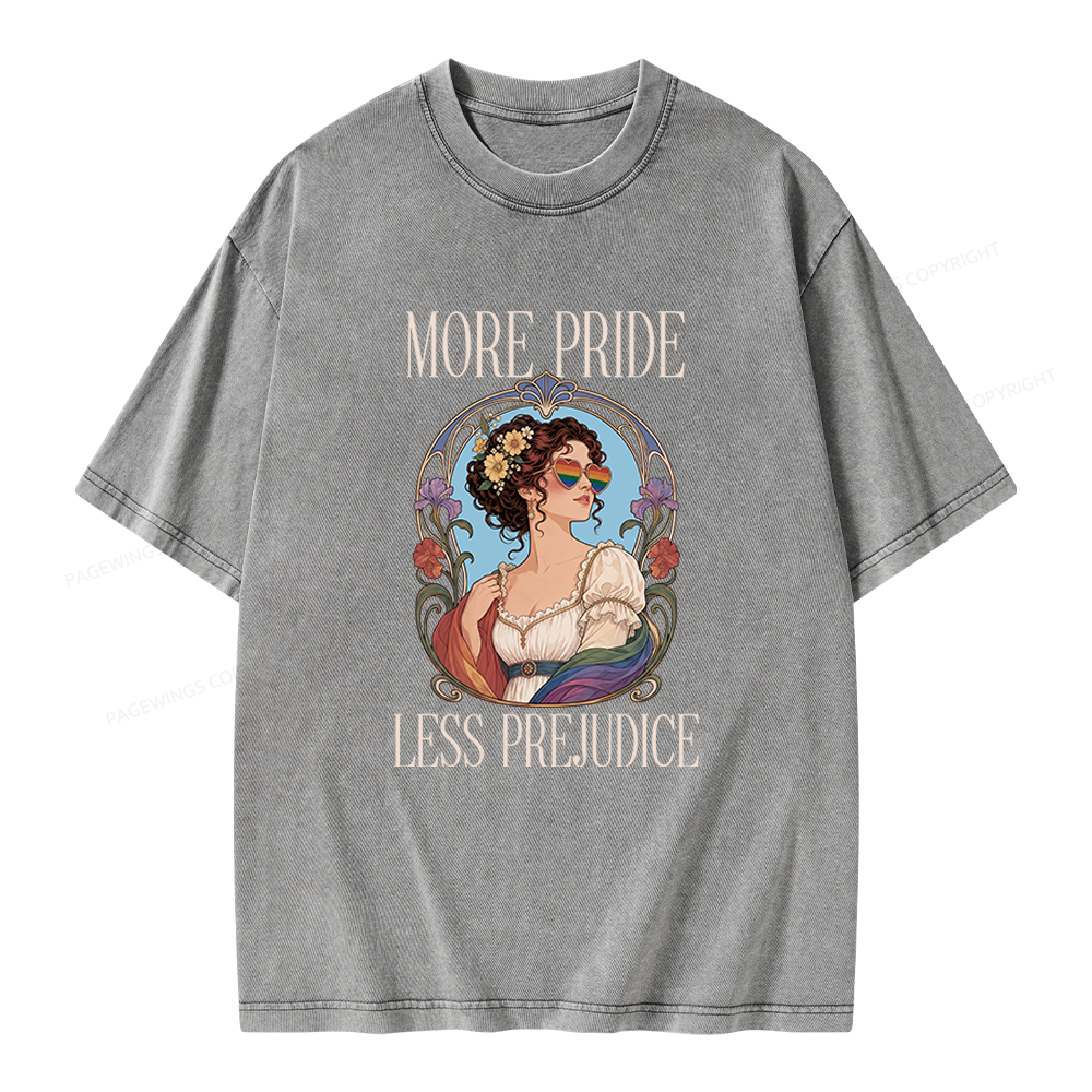 Pagewings More Pride Less Prejudice Unisex Washed T-shirt