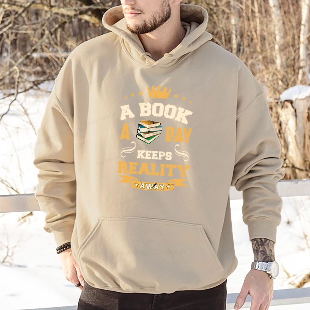 Pagewings A Book A Day Keeps Reality Away Unisex Classic Hoodie