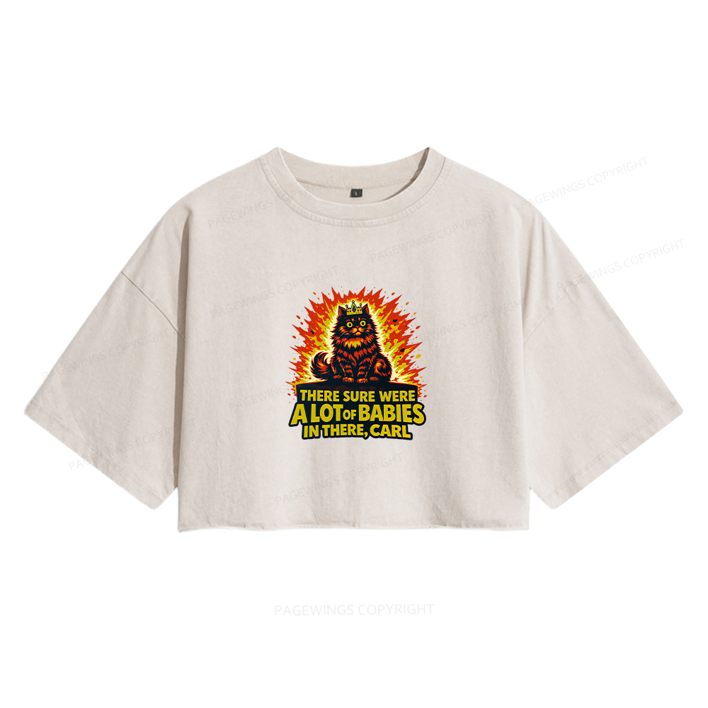 Pagewings Public Parks Libraries Education Broadcasting Women's Washed Cropped T-shirt