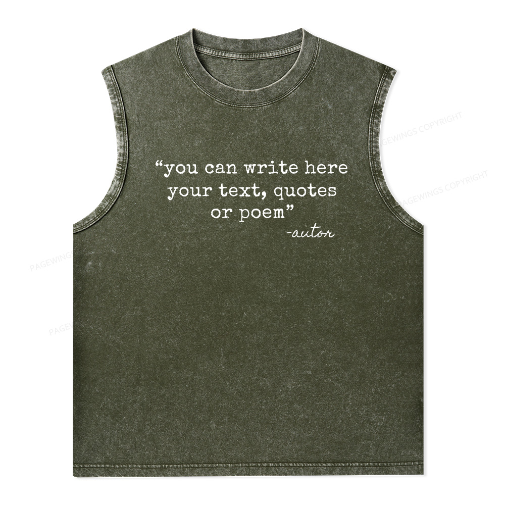 Pagewings Personalized Quote Unisex Washed Tank Top