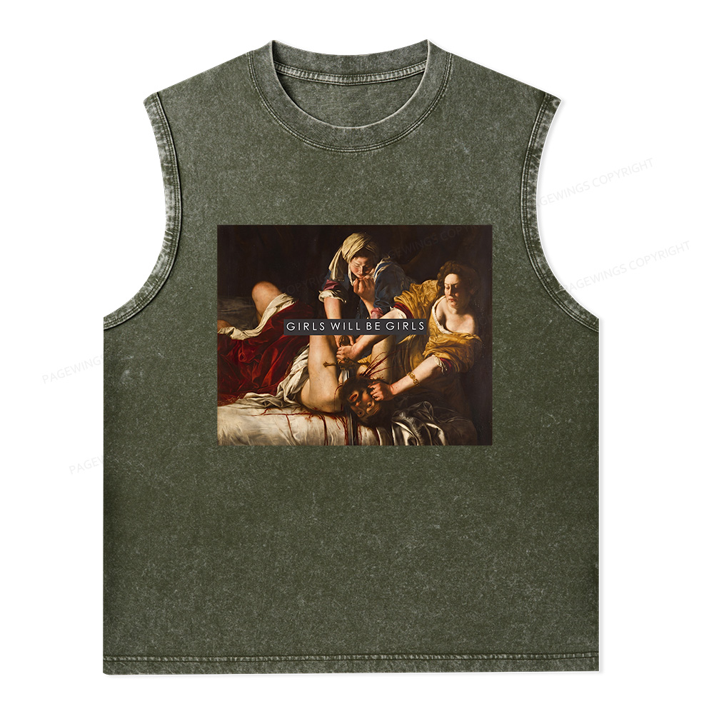 Pagewings Girls Will be Girls Unisex Washed Tank Top