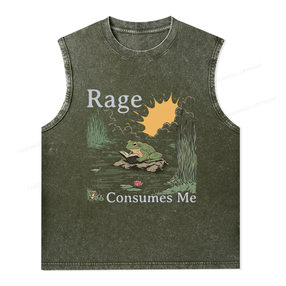 Pagewings Rage Consumes Me Unisex Washed Tank Top