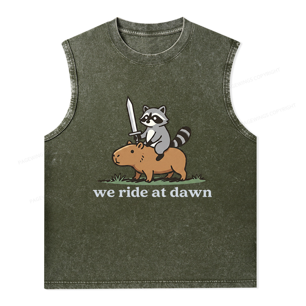 Pagewings We Read At Dawn Unisex Washed Tank Top