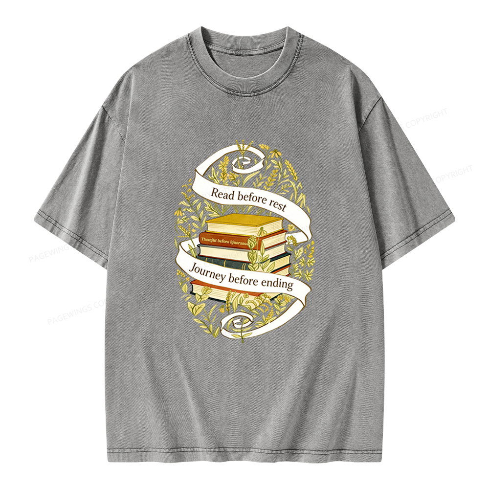 Pagewings Read Before Rest Unisex Washed T-shirt