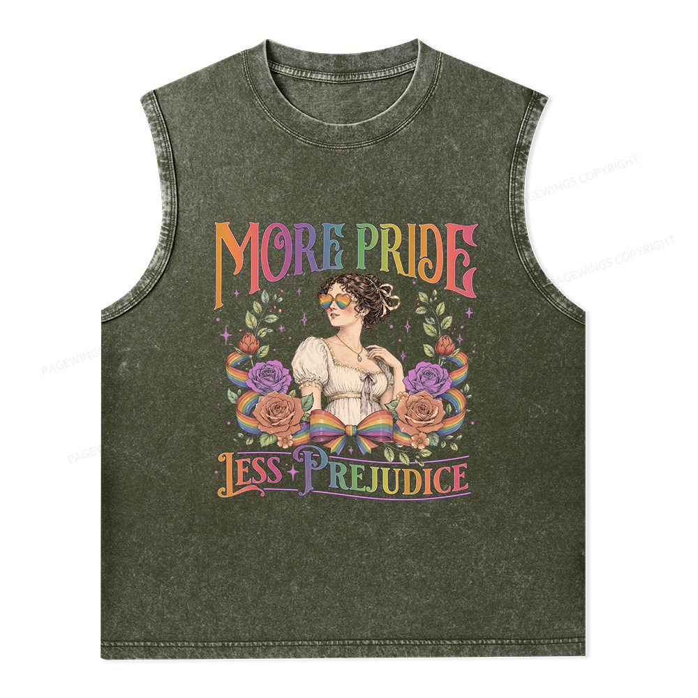 Pagewings More Pride Less Prejudice Unisex Washed Tank Top