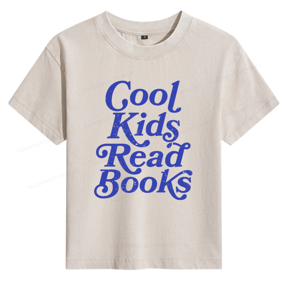 Pagewings Cool Kids Read Books Women's Washed T-shirt