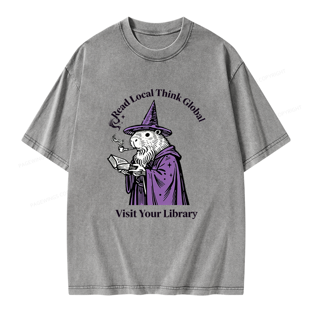 Pagewings  Visit Your Library Unisex Washed T-shirt