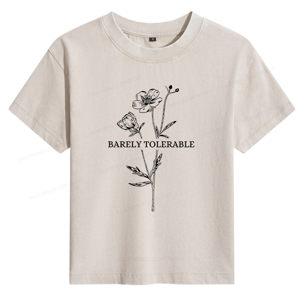 Pagewings Barely Tolerable Women's Washed T-shirt