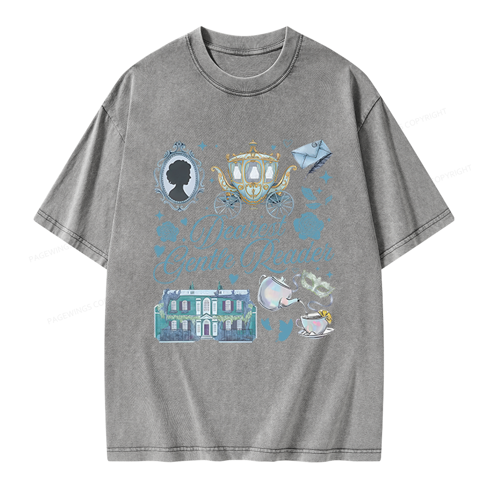 Pagewings Dearest Gentle Reader Unisex Washed T-shirt