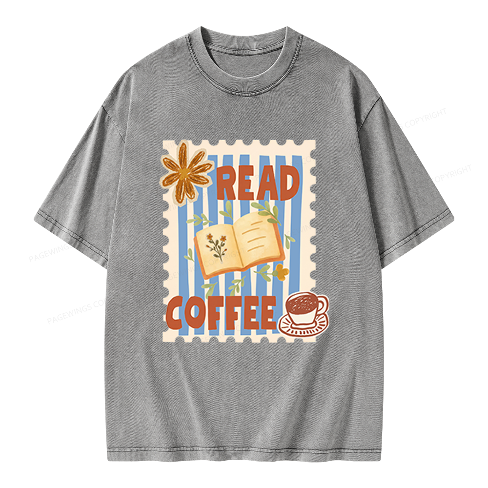 Pagewings Coffee And Read Unisex Washed T-shirt