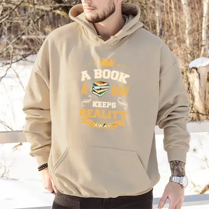 Pagewings A Book A Day Keeps Reality Away Unisex Classic Hoodie