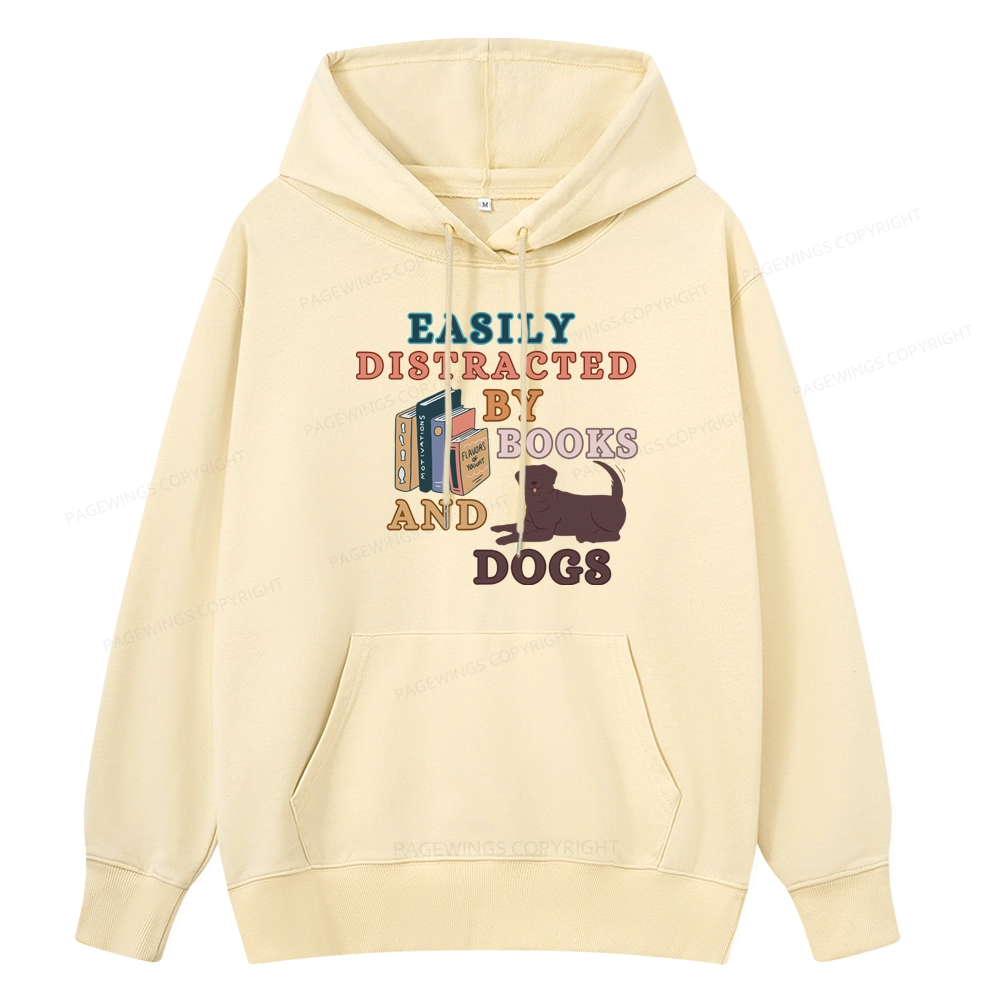Pagewings Easily Distracted By Books And Labrador Unisex Classic Hoodie