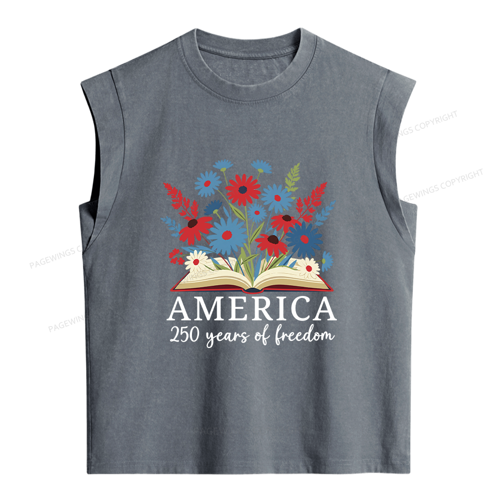 Pagewings 250 Years Of Freedom Women's Washed Tank Top