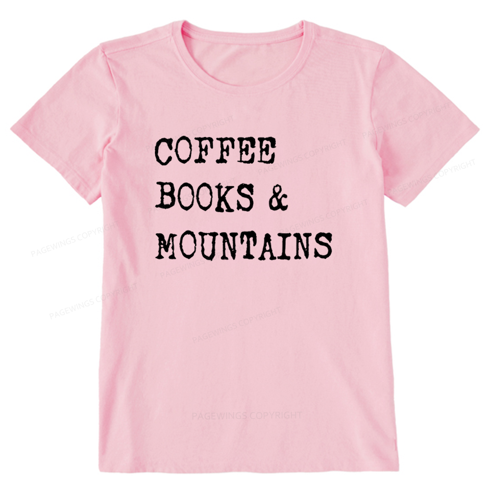 Pagewings Coffee Books Mountains Unisex Classic T-shirt