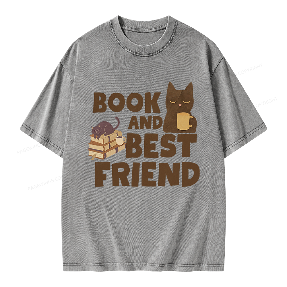 Pagewings Book And Best Friend Unisex Washed T-shirt