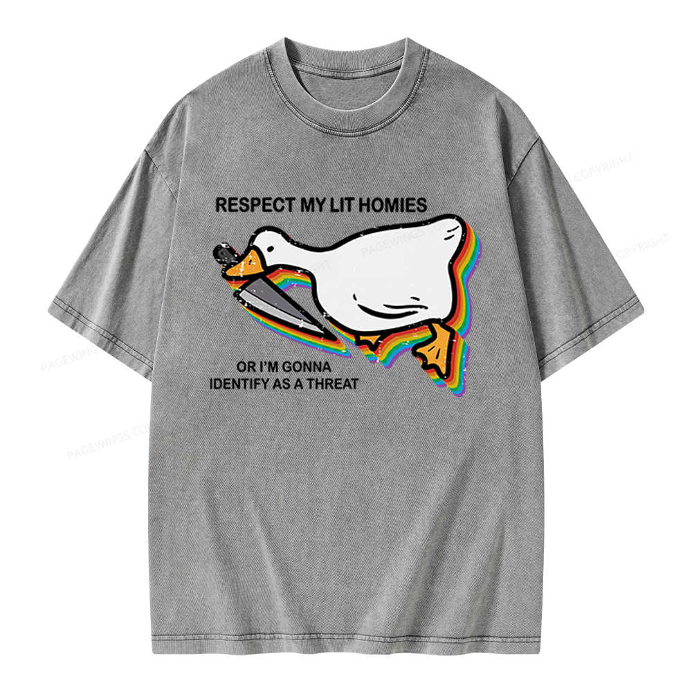 Pagewings Respect My Lit Homies Unisex Washed T-shirt