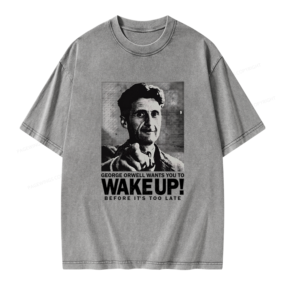 Pagewings Wake Up Unisex Washed T-shirt