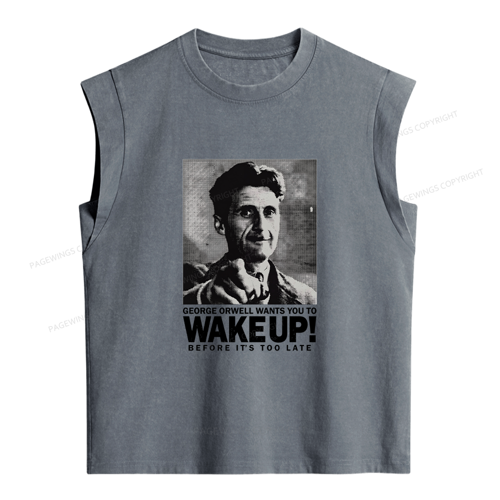 Pagewings Wants You To Wake Up Women's Washed Tank Top