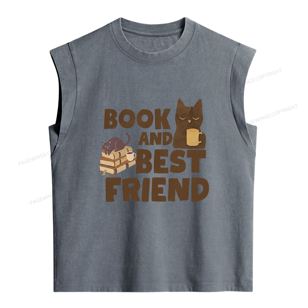 Pagewings Book And Best Friend Women's Washed Tank Top