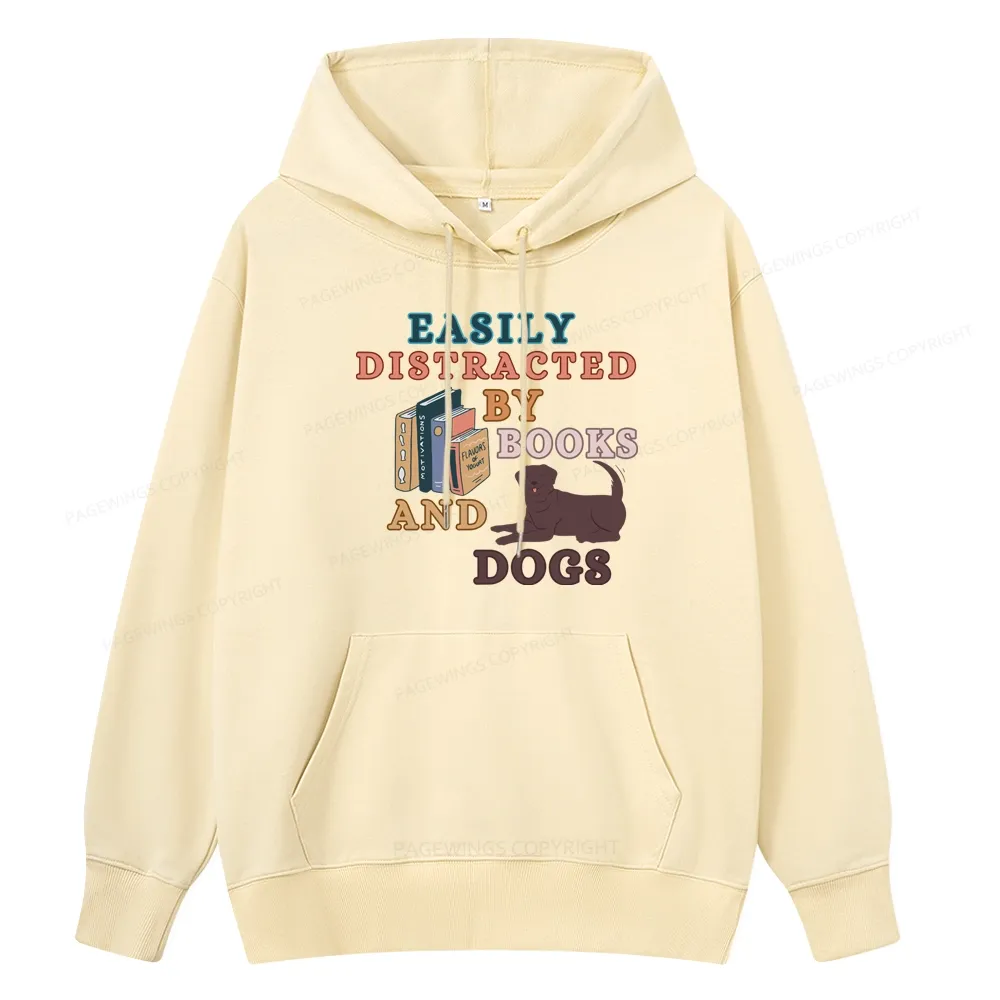 Pagewings Easily Distracted By Books And Labrador Unisex Classic Hoodie