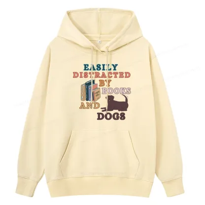Pagewings Easily Distracted By Books And Labrador Unisex Classic Hoodie