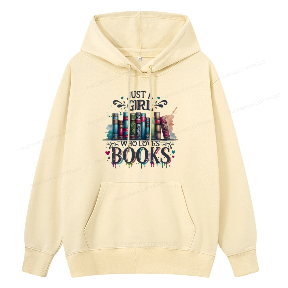 Pagewings Just A Girl Who Loves Books Unisex Classic Hoodie
