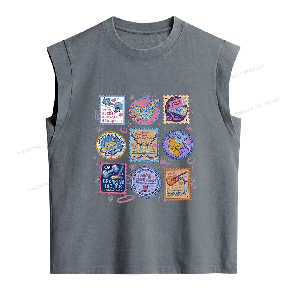 Pagewings In My Hockey Romance Era Women's Washed Tank Top